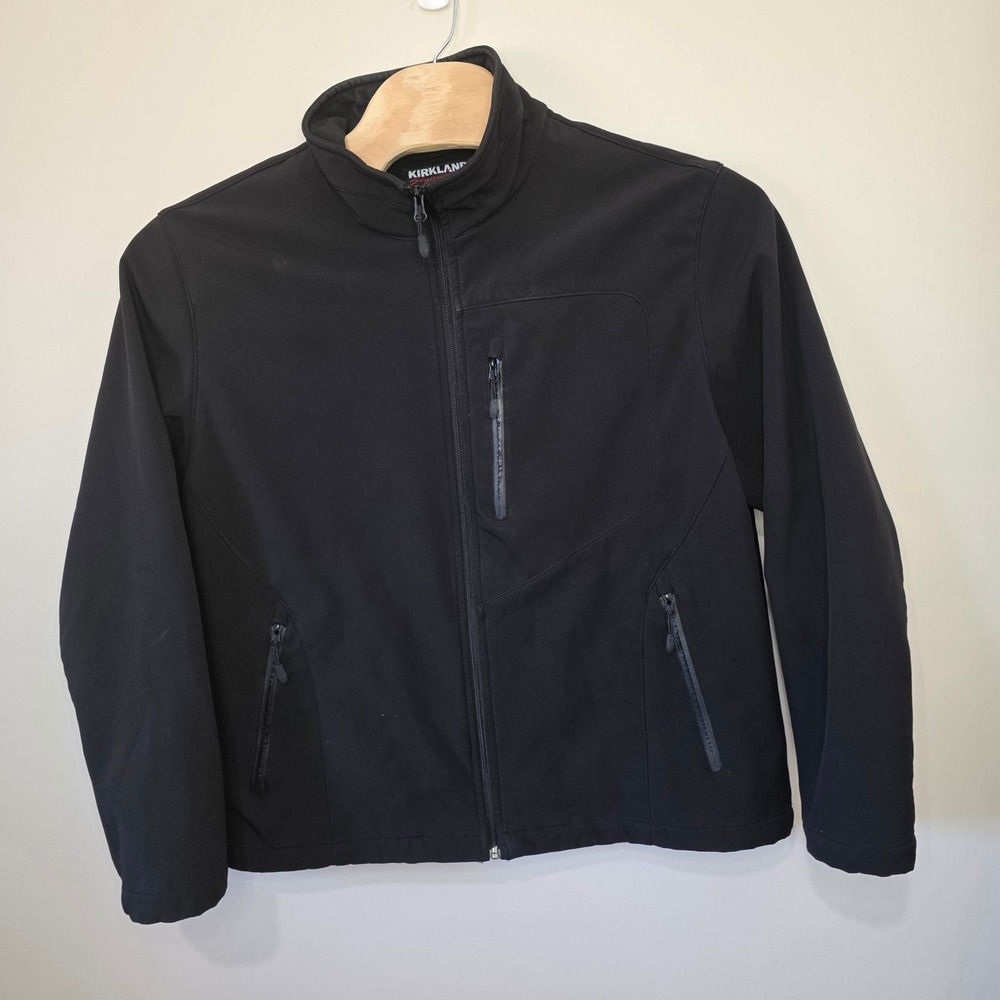 Kirkland Signature Softshell Jacket Mens XL Black Full Zip Performance Active